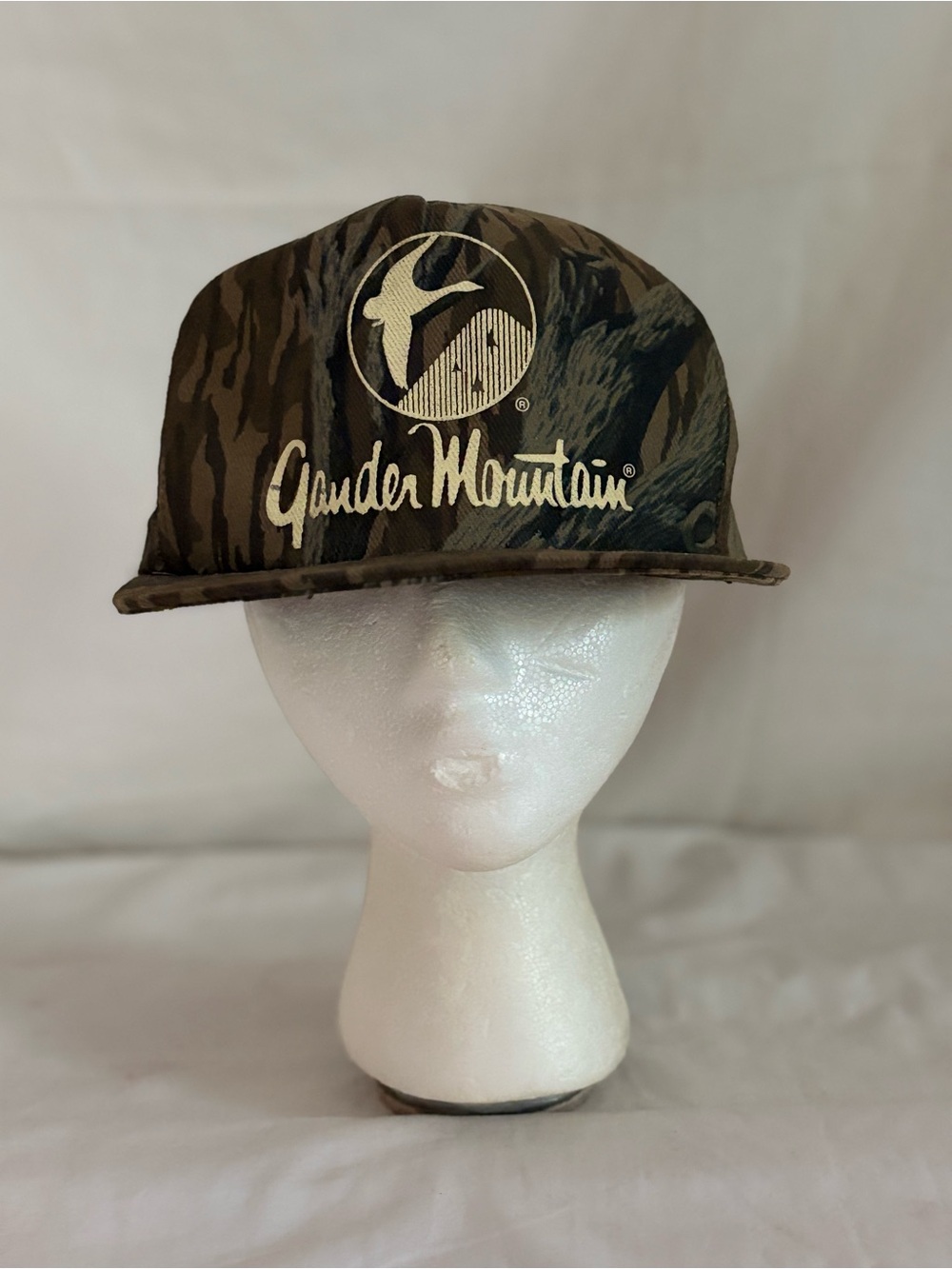 Vintage Camouflage Gander Mountain Hat Hunting Cap Made In USA Mossy Oak Brand